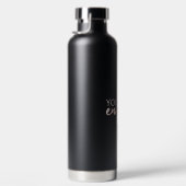 ブラックタイポグラフィの自己気に引用文 ウォーターボトル (右面)