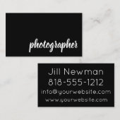 ブラックタイポグラフィシンプルモダン名刺 名刺 (正面/裏面)