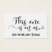 ブラックタイポグラフィドリンクチケットと編集可能カラー (正面)