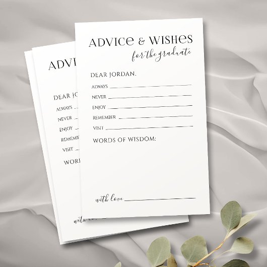 ブラックタイポグラフィモダン大学院アドバイス&ウィッシュ