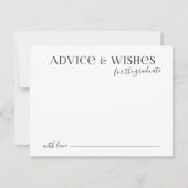 ブラックタイポグラフィモダン大学院アドバイス&ウィッシュ ノートカード (正面)