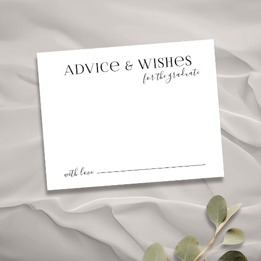 ブラックタイポグラフィモダン大学院アドバイス&ウィッシュ ノートカード