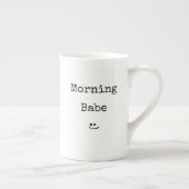 ブラックタイポグラフィモーニングベボーン中国マグ ボーンチャイナマグカップ (右)