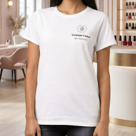 ブラックタイポグラフィー従業員名ビジネス ロゴサロン Tシャツ