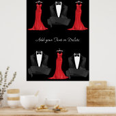 ブラックタイポスターカーラ ポスター (キッチン)