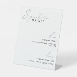 ブラックタイムレス書道署名ドリンク看板 台座サイン