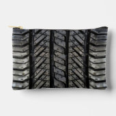ブラックタイヤゴムデコ車のール アクセサリーポーチ (正面)