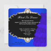 ブラックタイ企業のディナーパーティーブ王室のルー 招待状 (裏面)