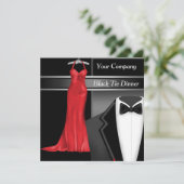 ブラックタイ企業のディナーパーティー 招待状 (スタンド正面)