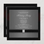 ブラックタイ企業のパーティの招待状テンプレート 招待状 (正面/裏面)