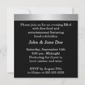 ブラックタイ企業のパーティー資金調達イベント 招待状 (裏面)