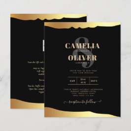 ブラックタイ結婚のゴールドフォイルスクリプトエレガントイベント