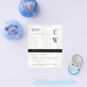 ブラックタイ結婚のテーマヴィンテージ金ゴールドダマスク チラシ (シングル)