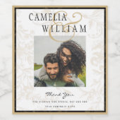 ブラックタイ結婚のテーマヴィンテージ金ゴールドダマスク ワインラベル (シングルラベル)