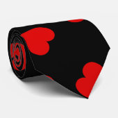 ブラックタイ赤いハート ネクタイ (ロール)