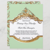 ブラックタイ・エレガンス2 ゴールドの結婚式招待状 招待状 (正面/裏面)