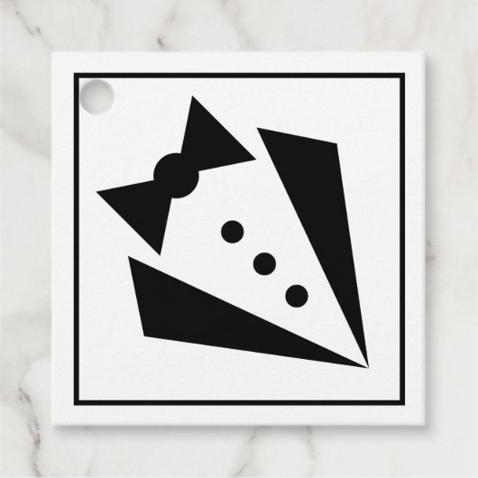 ブラックタイ - タキシード独身パーティー フェイバータグ (正面)