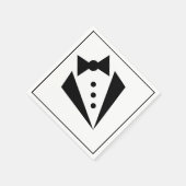 ブラックタイ – Tuxedo Bacherlorパーティー スタンダードカクテルナプキン (角)