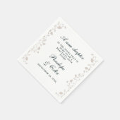 ブラックタエレガントンヴィンテージライブラリ結婚ブック スタンダードカクテルナプキン (角)