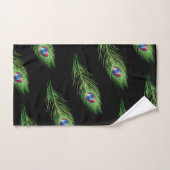 ブラックタオルセットのエキゾチックな孔雀の羽 バスタオルセット (ハンドタオル)