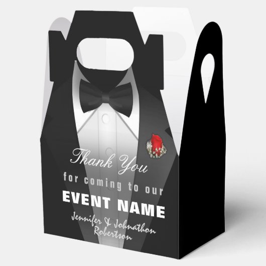 ブラックタキシードありがとう |ギフトボックス フェイバーボックス (オープン)