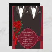 ブラックタキシードゲイ結婚式招待状 招待状 (正面/裏面)