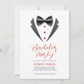 ブラックタキシードシルエット独身最後の夜の招待状 招待状 (正面)