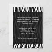 ブラックタキシードバチュラーパーティ招待状 招待状 (裏面)