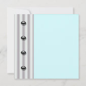 ブラックタキシードボウタイティール(緑がかった色)ブルーバースデーパーティー 招待状 (裏面)