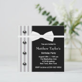 ブラックタキシードボウタイメンス誕生日パーティー 招待状 (スタンド正面)