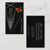 ブラックタキシード男性衣服名刺 名刺 (正面/裏面)