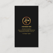 ブラックタキシード金ゴールドバトラーBoutonniereボタン 名刺 (裏面)