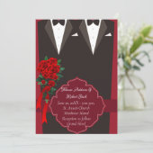 ブラックタキシード ゲイ ウェディング インビテーション (スタンド正面)