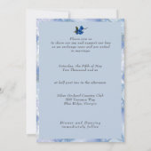 ブラックタキシード ブルーのブートニエール ウェディング 招待状 (裏面)