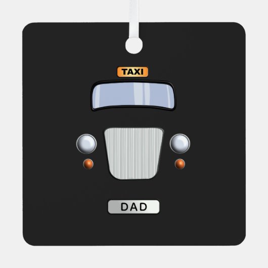 ブラックタクおもしろいシーキャブパパメタルオーナメント メタルオーナメント (正面)