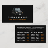 ブラックタクシーキャブ料金表 名刺 (正面/裏面)