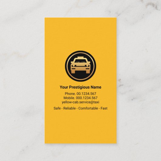ブラックタクシーチェックボックスクリエイティブ車 名刺 (裏面)