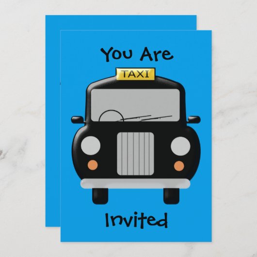 ブラックタクシー任意の大事な行事 招待状 (正面/裏面)