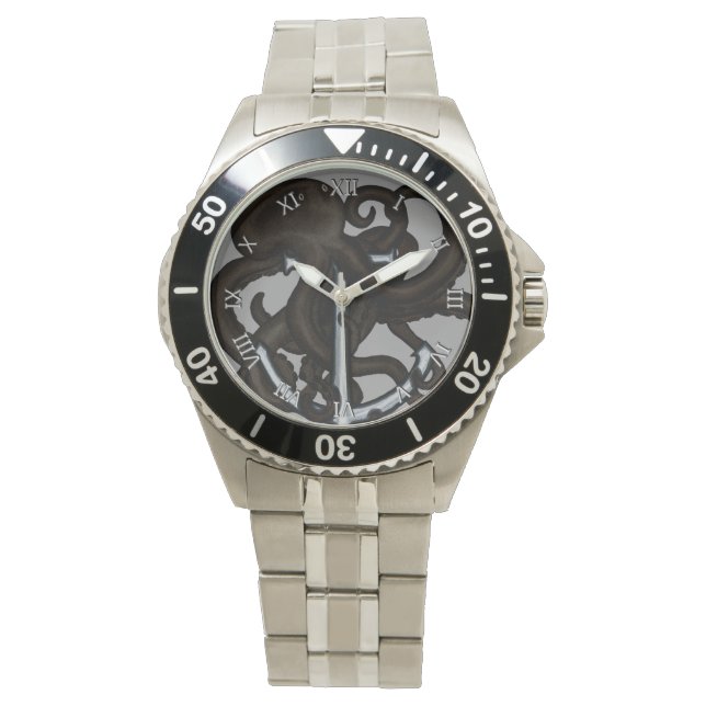 ブラックタコオーバーいかり 腕時計 (正面)