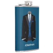 ブラックタックスとブルーベストのパーソナライズズ結婚ズ フラスク (右)