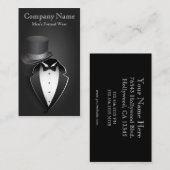 ブラックタックスメンズフォーマル衣服名刺 名刺 (正面/裏面)