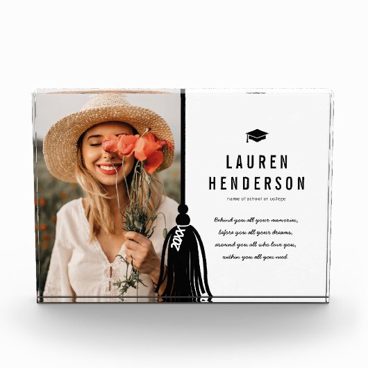 ブラックタッセルカスタム写真卒業 フォトブロック (正面)