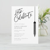 ブラックタッセルグラードパーティー卒業招待状カード セーブザデート (スタンド正面)