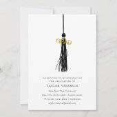 ブラックタッセル卒業パーティフォトカスタム 招待状 (正面)