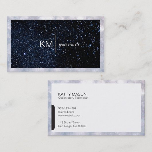 ブラックタブ付きディバイダーライン/ナイトスカイビジネスC 名刺 (正面/裏面)