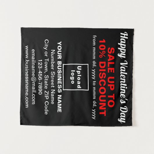 ブラックタペストリーのビジネスのバレンタインデー タペストリー (正面(横))