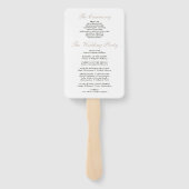 ブラックタンエレガントブックのチャプター結婚式 プログラム ハンドファン (裏面)