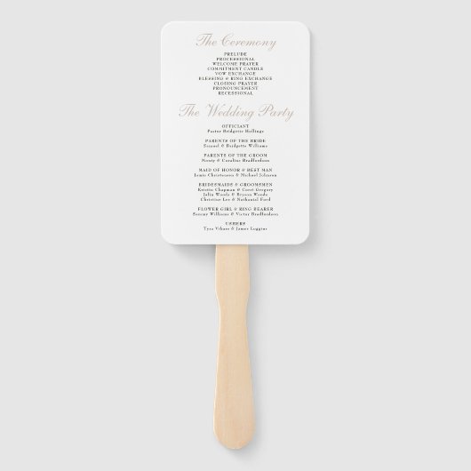 ブラックタンエレガントブックのチャプター結婚式 プログラム ハンドファン (裏面)