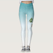 ブラックタンカバリエールキングチャールズスパニエル犬イン冬 レギンス (正面)