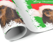 ブラックタンカバリヤーキングチャールズクリスマス紙 ラッピングペーパー (ロールコーナー)